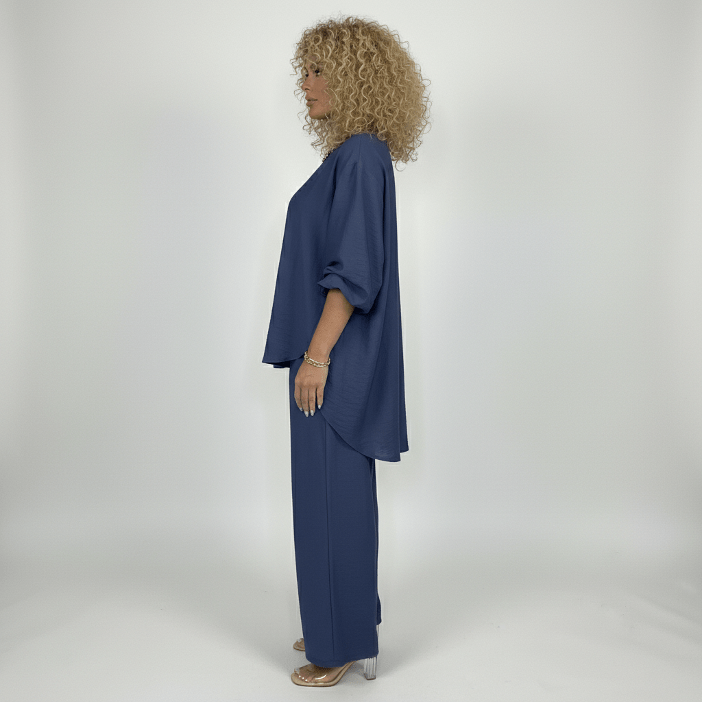 Susannah Two Piece Set Loose Top and Wide Leg Pants